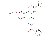 5-(3-methoxyphenyl)-4-[1-(1,3-thiazol-5-ylcarbonyl)-4-piperidinyl]-2-(trifluoromethyl)pyrimidine