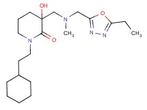 1-(2-cyclohexylethyl)-3-{[[(5-ethyl-1,3,4-oxadiazol-2-yl)methyl](methyl)amino]methyl}-3-hydroxypiperidin-2-one