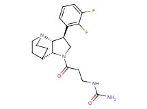N-{3-[(2R*,3S*,6R*)-3-(2,3-difluorophenyl)-1,5-diazatricyclo[5.2.2.0~2,6~]undec-5-yl]-3-oxopropyl}urea