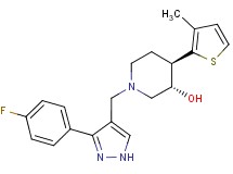 (3S*,4R*)-1-{[3-(4-fluorophenyl)-1H-pyrazol-4-yl]methyl}-4-(3-methyl-2-thienyl)piperidin-3-ol