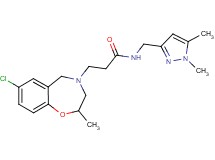 3-(7-chloro-2-methyl-2,3-dihydro-1,4-benzoxazepin-4(5H)-yl)-N-[(1,5-dimethyl-1H-pyrazol-3-yl)methyl]propanamide
