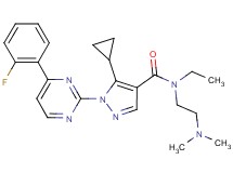 5-cyclopropyl-N-[2-(dimethylamino)ethyl]-N-ethyl-1-[4-(2-fluorophenyl)-2-pyrimidinyl]-1H-pyrazole-4-carboxamide