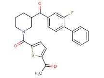 1-[5-({3-[(2-fluoro-4-biphenylyl)carbonyl]-1-piperidinyl}carbonyl)-2-thienyl]ethanone