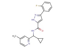 N-[cyclopropyl(4-methyl-2-pyridinyl)methyl]-3-(2-fluorophenyl)-1H-pyrazole-5-carboxamide