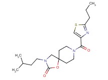 3-(3-methylbutyl)-8-[(2-propyl-1,3-thiazol-4-yl)carbonyl]-1-oxa-3,8-diazaspiro[4.5]decan-2-one