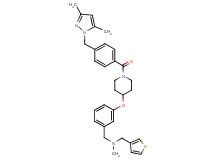 1-{3-[(1-{4-[(3,5-dimethyl-1H-pyrazol-1-yl)methyl]benzoyl}-4-piperidinyl)oxy]phenyl}-N-methyl-N-(3-thienylmethyl)methanamine