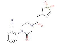 2-{4-[(1,1-dioxido-2,3-dihydro-3-thienyl)acetyl]-2-oxo-1-piperazinyl}benzonitrile