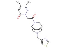 5,6-dimethyl-2-{2-oxo-2-[(1S*,5R*)-3-(1,3-thiazol-4-ylmethyl)-3,6-diazabicyclo[3.2.2]non-6-yl]ethyl}pyridazin-3(2H)-one