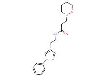 3-(1,2-oxazinan-2-yl)-N-[2-(1-phenyl-1H-pyrazol-4-yl)ethyl]propanamide