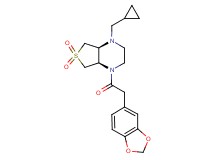 (4aS*,7aR*)-1-(1,3-benzodioxol-5-ylacetyl)-4-(cyclopropylmethyl)octahydrothieno[3,4-b]pyrazine 6,6-dioxide