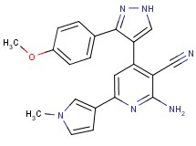 2-amino-4-[3-(4-methoxyphenyl)-1H-pyrazol-4-yl]-6-(1-methyl-1H-pyrrol-3-yl)nicotinonitrile