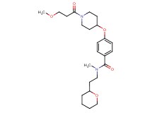 4-{[1-(3-methoxypropanoyl)-4-piperidinyl]oxy}-N-methyl-N-[2-(tetrahydro-2H-pyran-2-yl)ethyl]benzamide