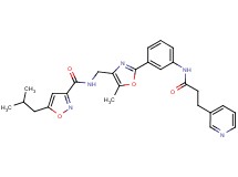 5-isobutyl-N-{[5-methyl-2-(3-{[3-(3-pyridinyl)propanoyl]amino}phenyl)-1,3-oxazol-4-yl]methyl}-3-isoxazolecarboxamide