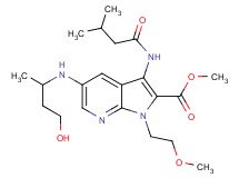 methyl 5-[(3-hydroxy-1-methylpropyl)amino]-1-(2-methoxyethyl)-3-[(3-methylbutanoyl)amino]-1H-pyrrolo[2,3-b]pyridine-2-carboxylate