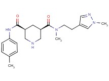 (3R*,5S*)-N-methyl-N'-(4-methylphenyl)-N-[2-(1-methyl-1H-pyrazol-4-yl)ethyl]piperidine-3,5-dicarboxamide
