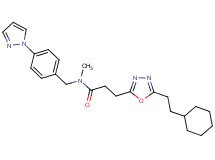 3-[5-(2-cyclohexylethyl)-1,3,4-oxadiazol-2-yl]-N-methyl-N-[4-(1H-pyrazol-1-yl)benzyl]propanamide