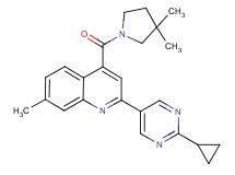 2-(2-cyclopropylpyrimidin-5-yl)-4-[(3,3-dimethylpyrrolidin-1-yl)carbonyl]-7-methylquinoline