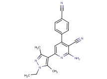 2-amino-4-(4-cyanophenyl)-6-(1-ethyl-3,5-dimethyl-1H-pyrazol-4-yl)nicotinonitrile