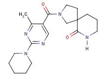 2-{[4-methyl-2-(1-piperidinyl)-5-pyrimidinyl]carbonyl}-2,7-diazaspiro[4.5]decan-6-one