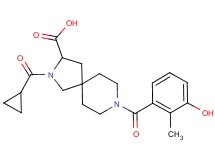 2-(cyclopropylcarbonyl)-8-(3-hydroxy-2-methylbenzoyl)-2,8-diazaspiro[4.5]decane-3-carboxylic acid