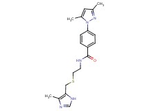 4-(3,5-dimethyl-1H-pyrazol-1-yl)-N-(2-{[(4-methyl-1H-imidazol-5-yl)methyl]thio}ethyl)benzamide
