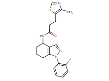 N-[1-(2-fluorophenyl)-4,5,6,7-tetrahydro-1H-indazol-4-yl]-3-(4-methyl-1,3-thiazol-5-yl)propanamide