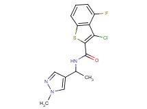 3-chloro-4-fluoro-N-[1-(1-methyl-1H-pyrazol-4-yl)ethyl]-1-benzothiophene-2-carboxamide