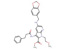 methyl 5-[(1,3-benzodioxol-5-ylmethyl)amino]-1-(2-methoxyethyl)-3-[(3-phenylpropanoyl)amino]-1H-pyrrolo[2,3-b]pyridine-2-carboxylate