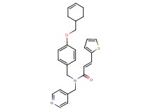 (2E)-N-[4-(3-cyclohexen-1-ylmethoxy)benzyl]-N-(4-pyridinylmethyl)-3-(2-thienyl)acrylamide