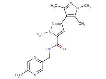 1,1',3',5'-tetramethyl-N-[(5-methylpyrazin-2-yl)methyl]-1H,1'H-3,4'-bipyrazole-5-carboxamide