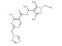 N-[1-(1-ethyl-3,5-dimethyl-1H-pyrazol-4-yl)ethyl]-4-hydroxy-2-(1H-1,2,4-triazol-1-ylmethyl)pyrimidine-5-carboxamide