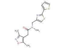 2-(3,5-dimethyl-4-isoxazolyl)-N-methyl-N-{[2-(2-thienyl)-1,3-thiazol-4-yl]methyl}acetamide