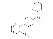 2-[4-(tetrahydro-2H-pyran-2-ylcarbonyl)piperazin-1-yl]nicotinonitrile