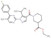 ethyl 1-({1-[4-(4-fluorophenyl)-5-methyl-2-pyrimidinyl]-5-isopropyl-1H-pyrazol-4-yl}carbonyl)-3-piperidinecarboxylate