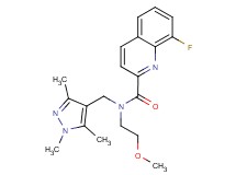 8-fluoro-N-(2-methoxyethyl)-N-[(1,3,5-trimethyl-1H-pyrazol-4-yl)methyl]-2-quinolinecarboxamide
