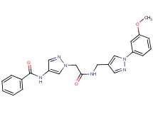 N-{1-[2-({[1-(3-methoxyphenyl)-1H-pyrazol-4-yl]methyl}amino)-2-oxoethyl]-1H-pyrazol-4-yl}benzamide