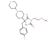5-(4-fluorobenzyl)-3-(2-methoxyethyl)-5-[1-(tetrahydro-2H-thiopyran-4-yl)-4-piperidinyl]-2,4-imidazolidinedione