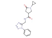 1-cyclopropyl-5-oxo-N-[(1-phenyl-1H-tetrazol-5-yl)methyl]-3-pyrrolidinecarboxamide