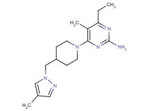 4-ethyl-5-methyl-6-{4-[(4-methyl-1H-pyrazol-1-yl)methyl]piperidin-1-yl}pyrimidin-2-amine