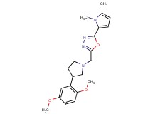 2-{[3-(2,5-dimethoxyphenyl)pyrrolidin-1-yl]methyl}-5-(1,5-dimethyl-1H-pyrrol-2-yl)-1,3,4-oxadiazole