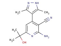 2-amino-4-(3,5-dimethyl-1H-pyrazol-4-yl)-6-(1-hydroxy-1-methylethyl)nicotinonitrile