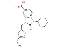 1-cyclohexyl-3-[(3-ethyl-4,5-dihydroisoxazol-5-yl)methyl]-2-oxo-2,3-dihydro-1H-benzimidazole-5-carboxylic acid