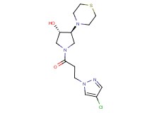 (3S*,4S*)-1-[3-(4-chloro-1H-pyrazol-1-yl)propanoyl]-4-(4-thiomorpholinyl)-3-pyrrolidinol