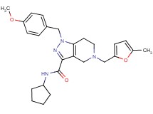 N-cyclopentyl-1-(4-methoxybenzyl)-5-[(5-methyl-2-furyl)methyl]-4,5,6,7-tetrahydro-1H-pyrazolo[4,3-c]pyridine-3-carboxamide