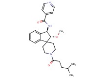 N-[(2R*,3R*)-2-methoxy-1'-(4-methylpentanoyl)-2,3-dihydrospiro[indene-1,4'-piperidin]-3-yl]isonicotinamide