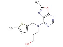 3-{(2-methyl[1,3]oxazolo[5,4-d]pyrimidin-7-yl)[(5-methyl-2-thienyl)methyl]amino}propan-1-ol