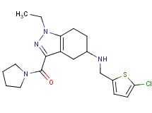 N-[(5-chloro-2-thienyl)methyl]-1-ethyl-3-(1-pyrrolidinylcarbonyl)-4,5,6,7-tetrahydro-1H-indazol-5-amine