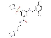 3-[(2,5-dimethylbenzyl)amino]-N-[3-(1H-imidazol-1-yl)propyl]-5-(1-pyrrolidinylsulfonyl)benzamide
