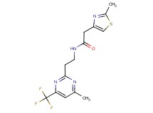 2-(2-methyl-1,3-thiazol-4-yl)-N-{2-[4-methyl-6-(trifluoromethyl)pyrimidin-2-yl]ethyl}acetamide