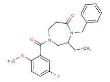 4-benzyl-3-ethyl-1-(5-fluoro-2-methoxybenzoyl)-1,4-diazepan-5-one